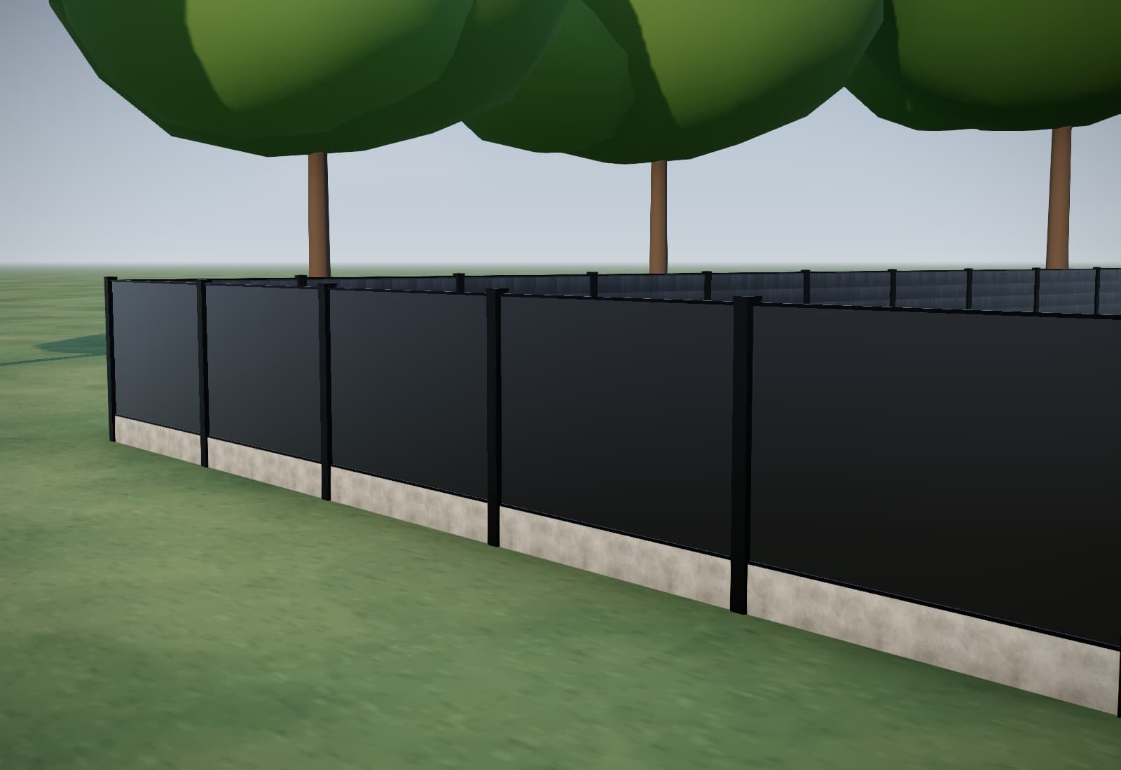 Stalen gleufpalen met betonplaten en full-black zonnepanelen